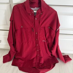 Drake Men's Casual Button Down Shirt - Red